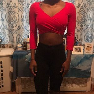 Red crop top
